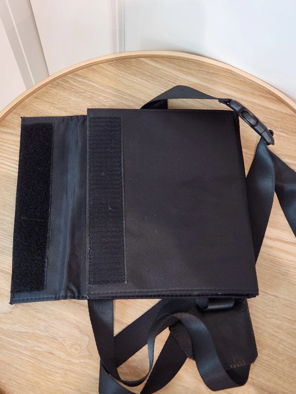 Foregoer Black Men’s Nylon And Leatger Crossbody Sling Bag